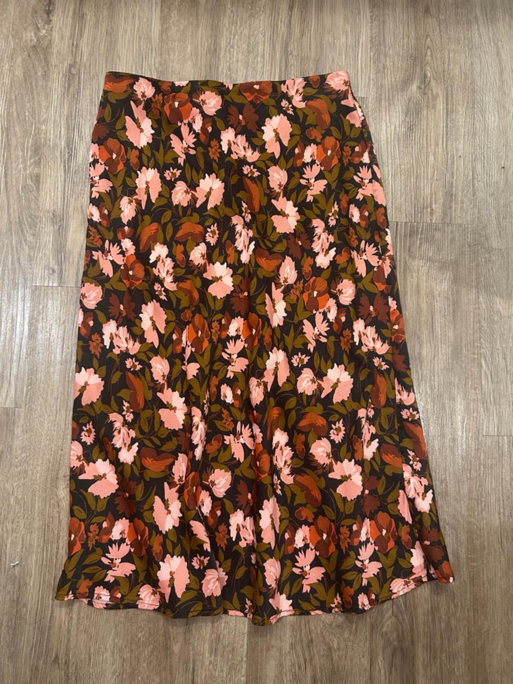 Anthropologie Tilda Satin Slip Midi Skirt